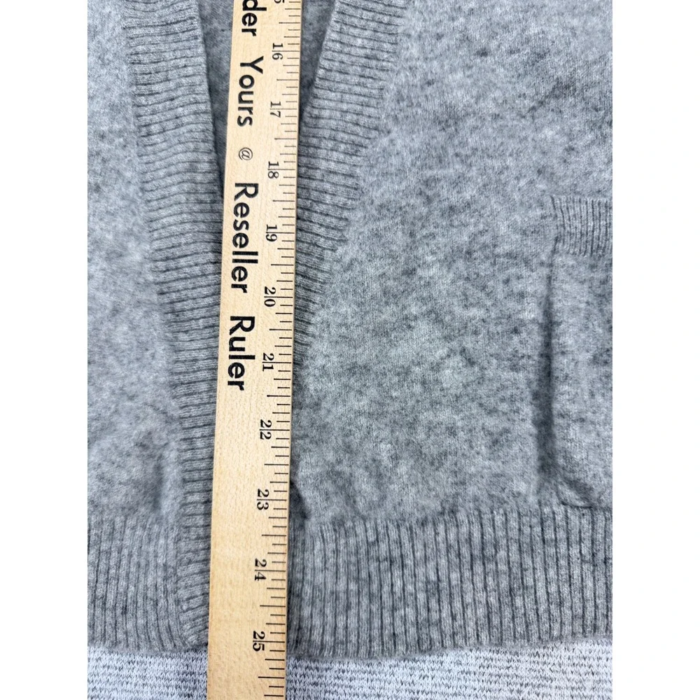 Ann Taylor Loft Womens Gray 100% Cashmere Short Sleeve Open Front Cardigan Large